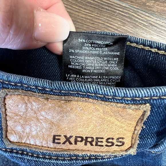 Express mid rise super skinny jeans SZ 10 Short - Picture 5 of 5